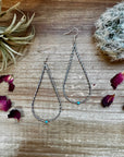 Teardrop Dangle earrings Sterling silver with kingman turquoise