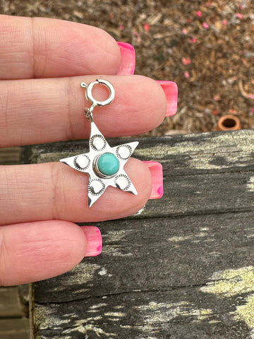 Sterling Silver and Turquoise Star Charm