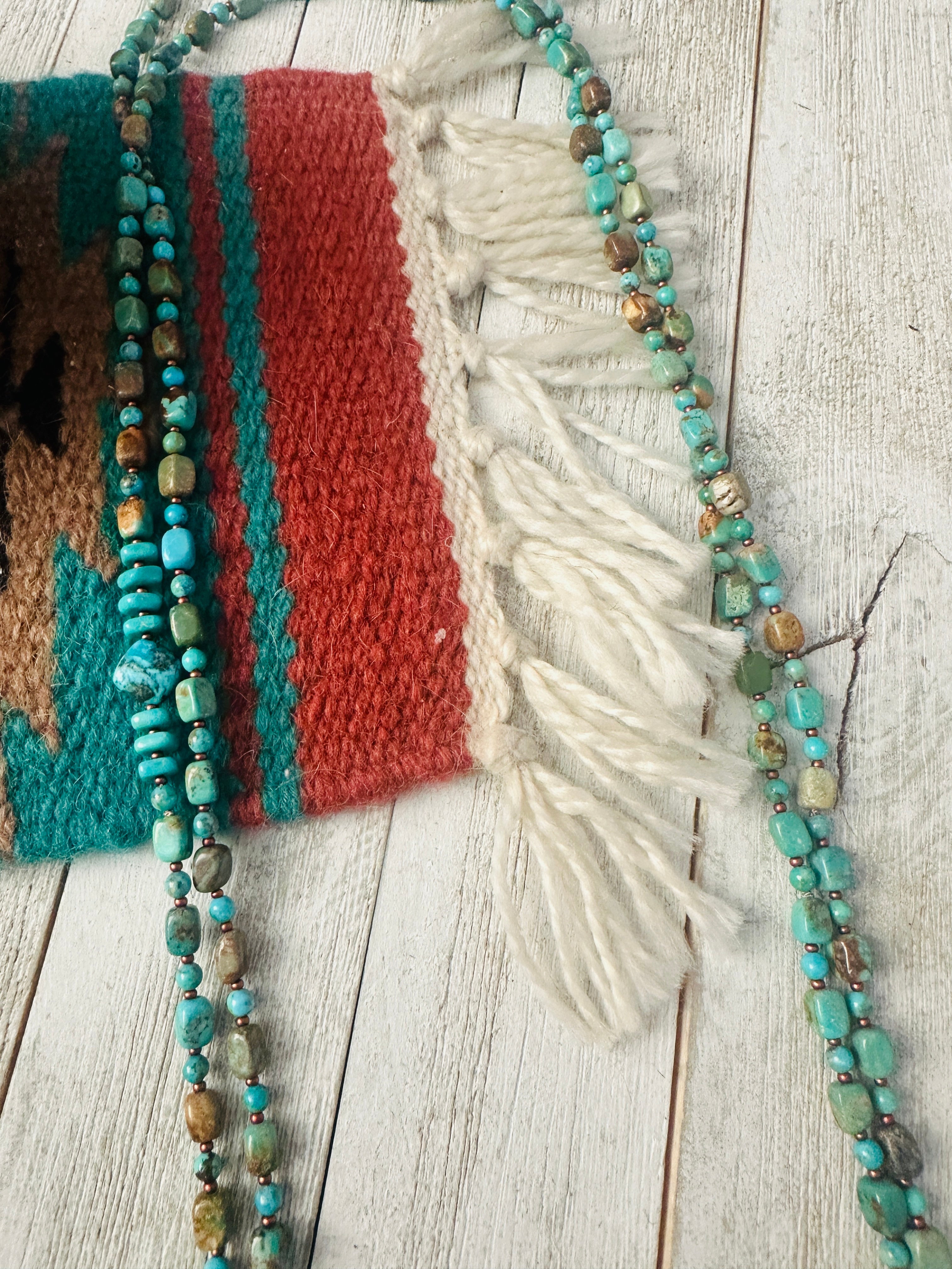 Navajo Turquoise & Copper 60” Beaded Necklace - Everest Ranch