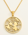 Flat Earth Pendant Necklace