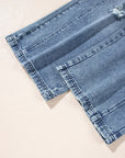 Stone Blue Distressed Overalls