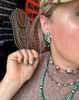 Half Cluster Earrings – Turquoise & Sterling Silver
