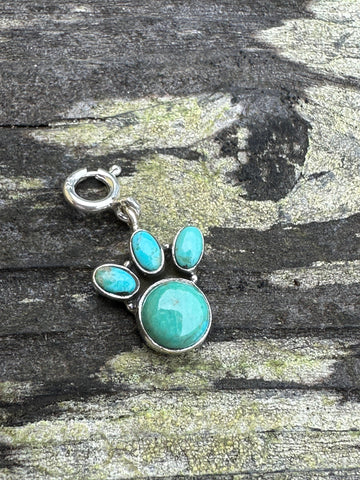 Sterling Silver and Turquoise Puppy Paw Charm