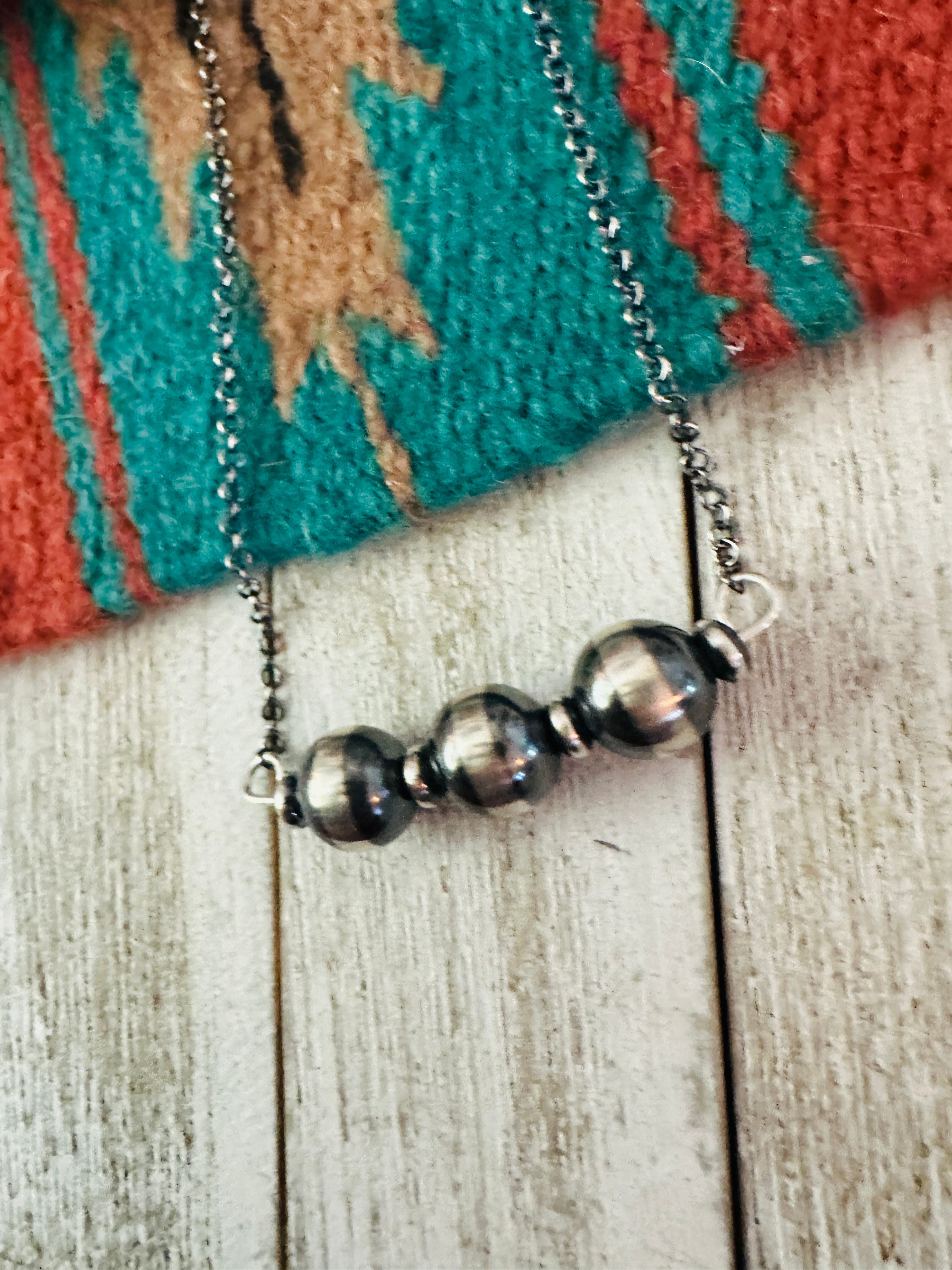 Navajo Sterling Silver Pearl Beaded Chain Necklace - Everest Ranch