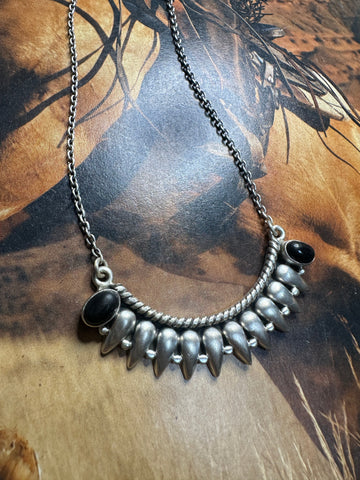 Handmade Onyx & Sterling Silver Necklace