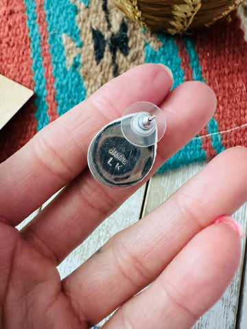 Navajo Sterling Silver & Spice Teardrop Stud Earrings