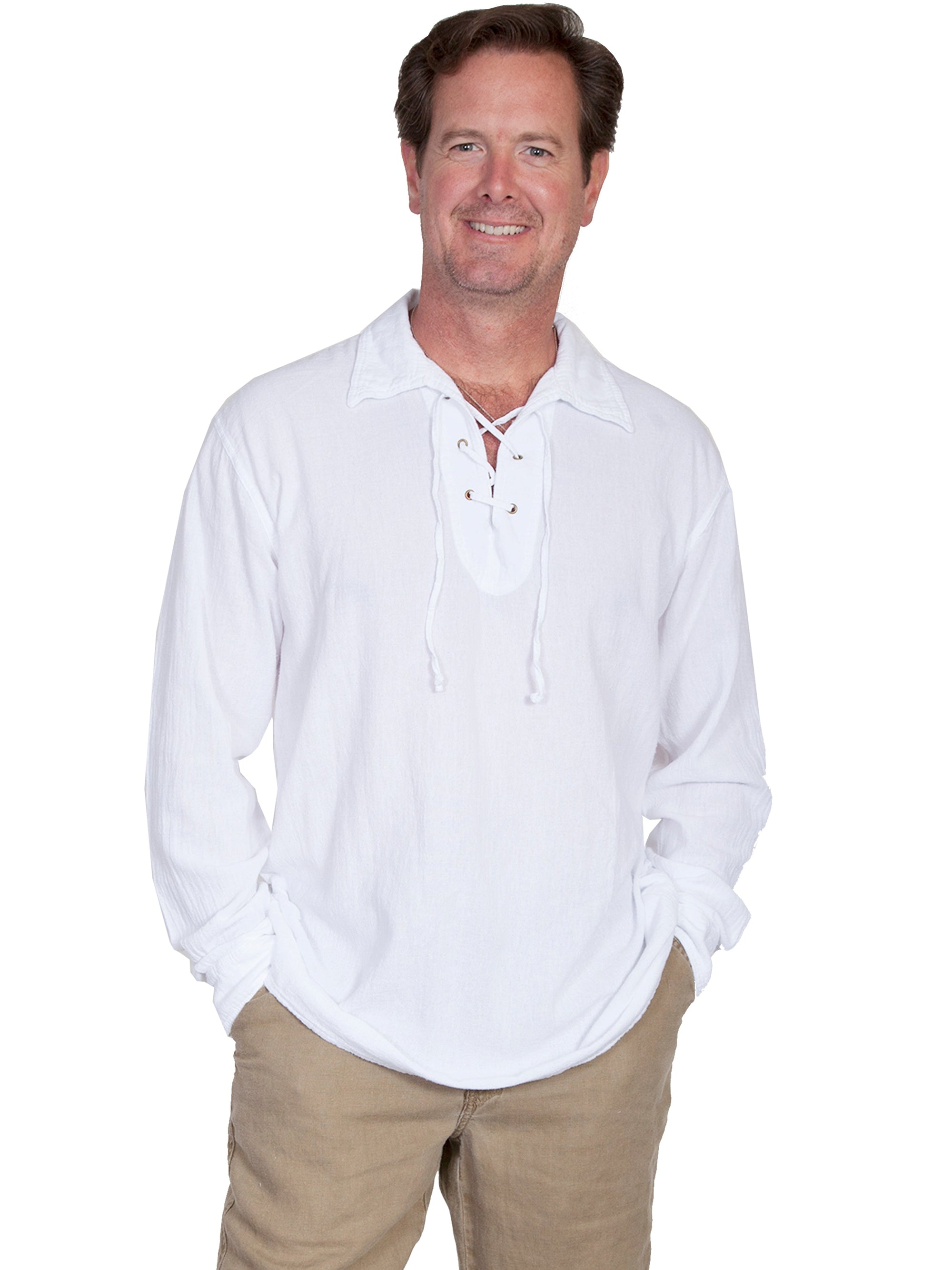 Men&#39;s Lace Up Front Shirt - CM8