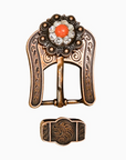 Copper Coral - Clear Crystal Conchos Sizes from 1"-3" and Buckles