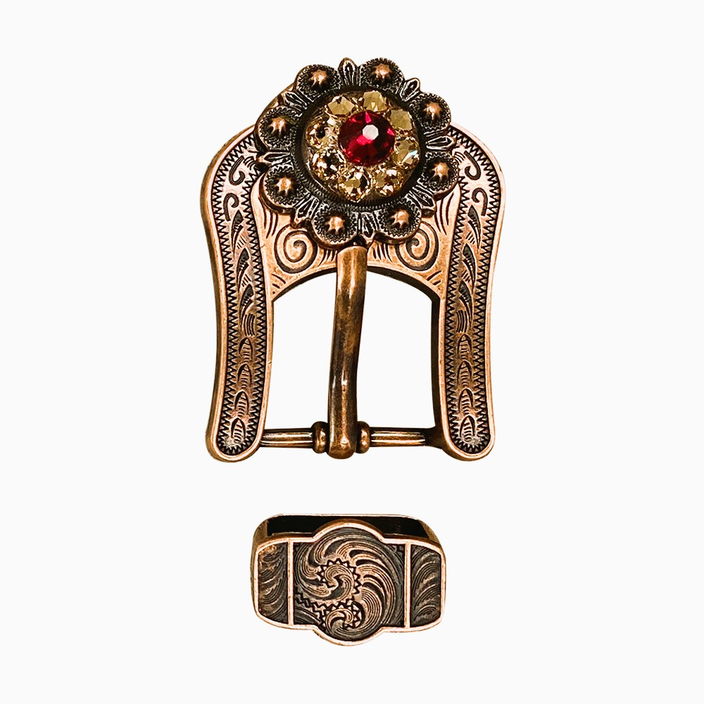 Copper Ruby - Jet - Champagne - Crystal Conchos Sizes from 1&quot;-3&quot; and Buckles