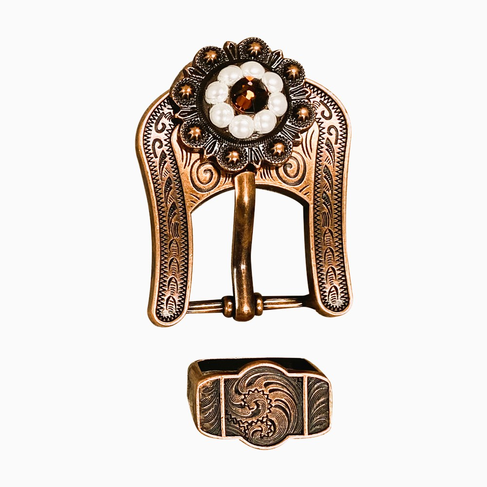 Copper Topaz - AB - Pearl - Crystal Conchos Sizes from 1&quot;-3&quot; and Buckles