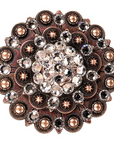 Copper Clear Crystal Conchos Sizes from 1"-3" and Buckles