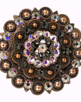 Copper Jet - AB -  Crystal Conchos Sizes from 1"-3" and Buckles