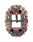 Copper Amethyst, Aqua, Clear Crystal Conchos Sizes from 1"-3" and Buckles