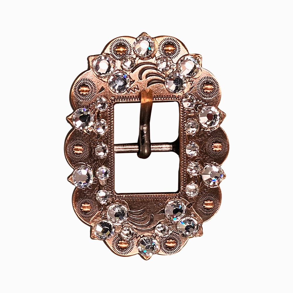 Copper Clear Crystal Conchos Sizes from 1&quot;-3&quot; and Buckles