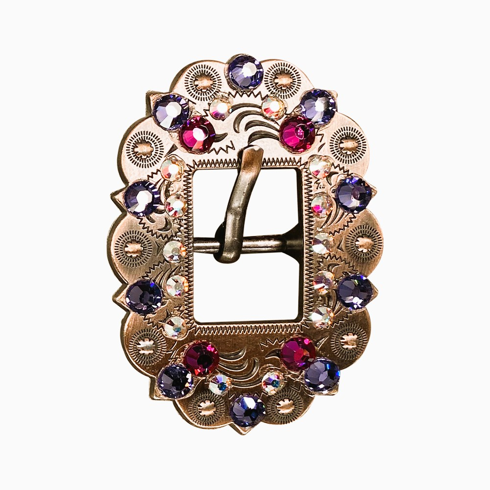 Copper Fuchsia - AB - Lilac Crystal Conchos Sizes from 1&quot;-3&quot; and Buckles