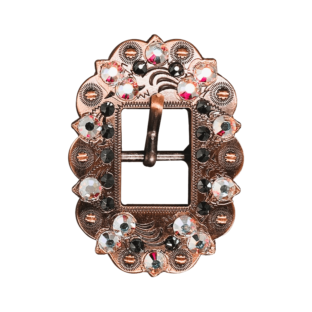 AB &amp; Jet Copper European Crystal Cart Buckle