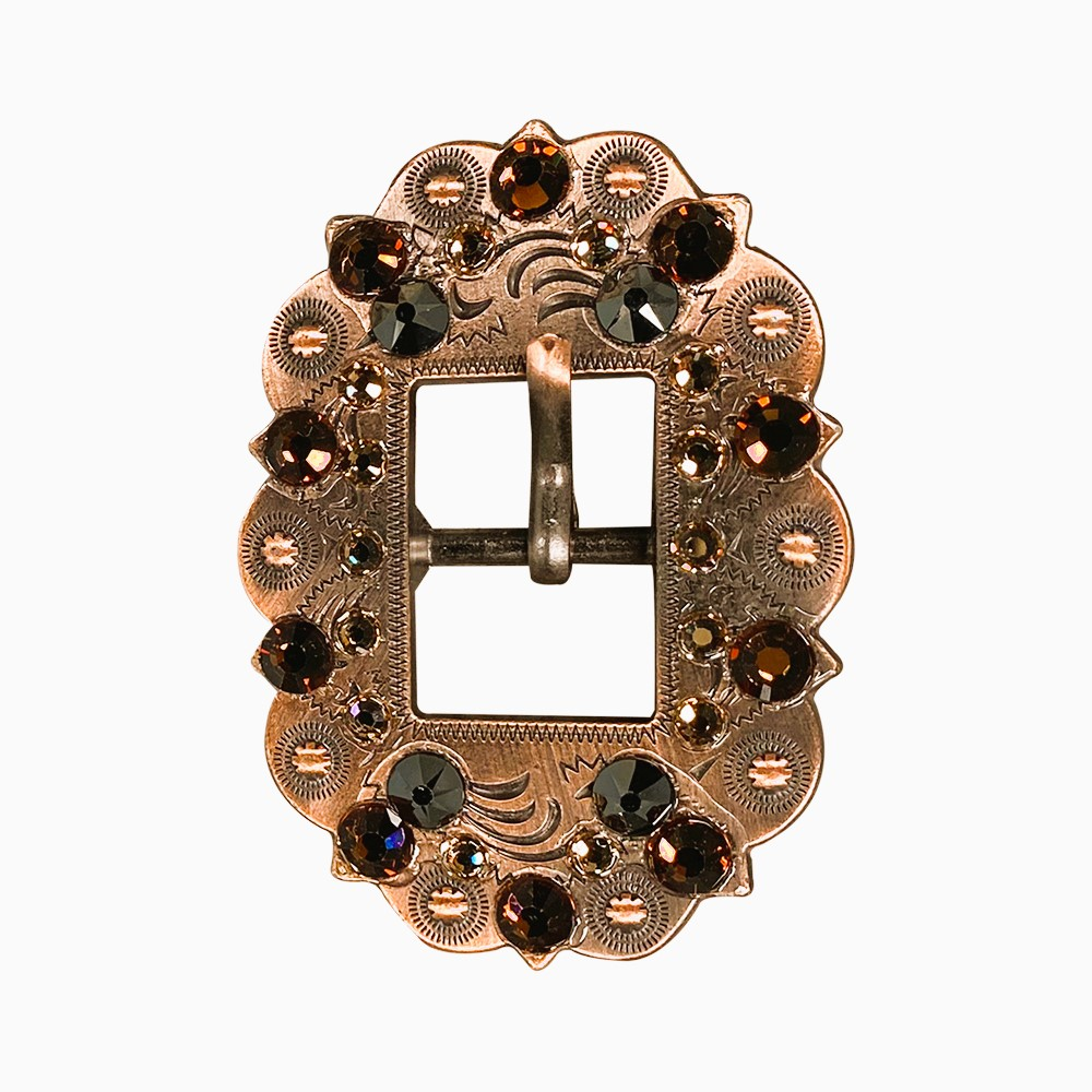 Copper Jet - Champagne - Topaz - Crystal Conchos Sizes from 1&quot;-3&quot; and Buckles