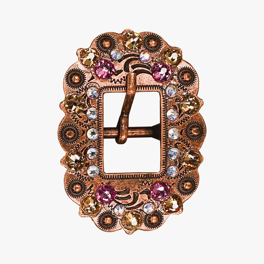 Copper Pink - AB - Champagne - Crystal Conchos Sizes from 1&quot;-3&quot; and Buckles
