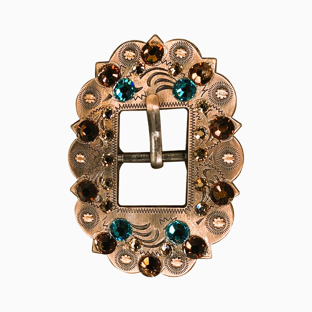 Copper Teal - Champagne - Topaz - Crystal Conchos Sizes from 1&quot;-3&quot; and Buckles