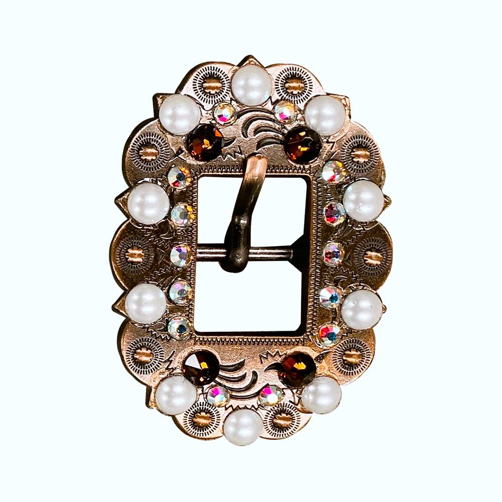 Copper Topaz - AB - Pearl - Crystal Conchos Sizes from 1&quot;-3&quot; and Buckles