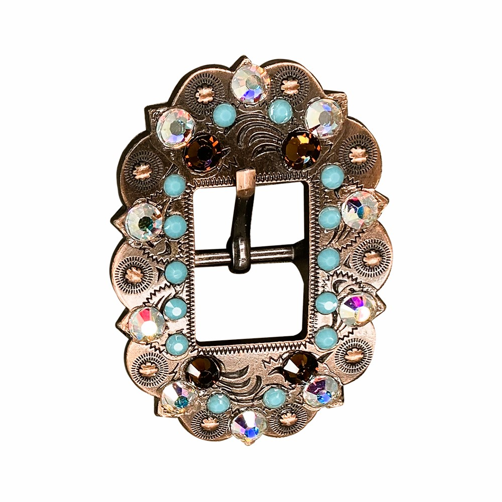 Copper Topaz - Turquoise - AB - Crystal Conchos Sizes from 1&quot;-3&quot; and Buckles