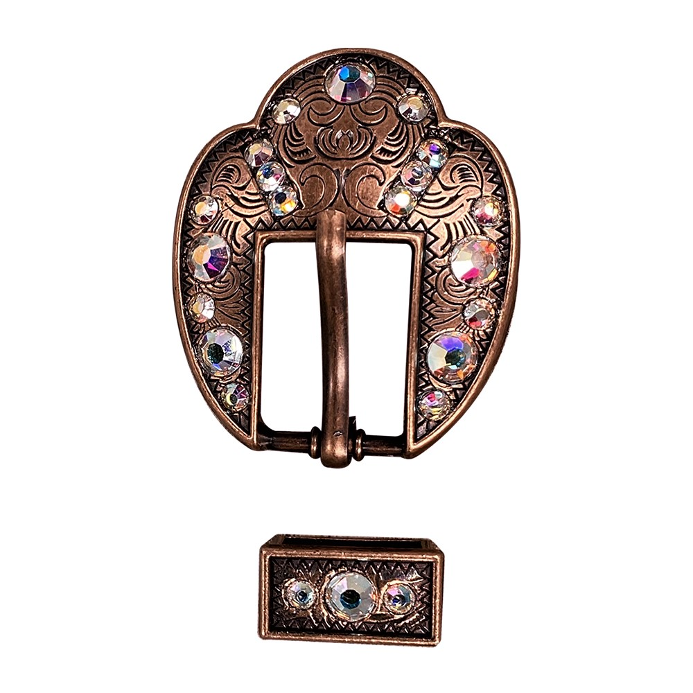 Copper AB Crystal Conchos Sizes from 1&quot;-3&quot; and Buckles