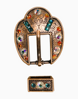 Copper Fire Opal - Teal - AB Crystal Conchos Sizes from 1"-3" and Buckles