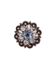 Copper Amethyst, Aqua, Clear Crystal Conchos Sizes from 1"-3" and Buckles