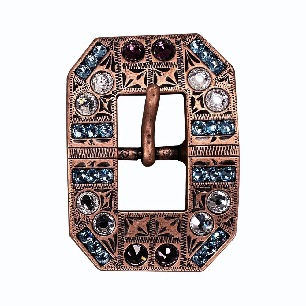 Copper Amethyst, Aqua, Clear Crystal Conchos Sizes from 1&quot;-3&quot; and Buckles