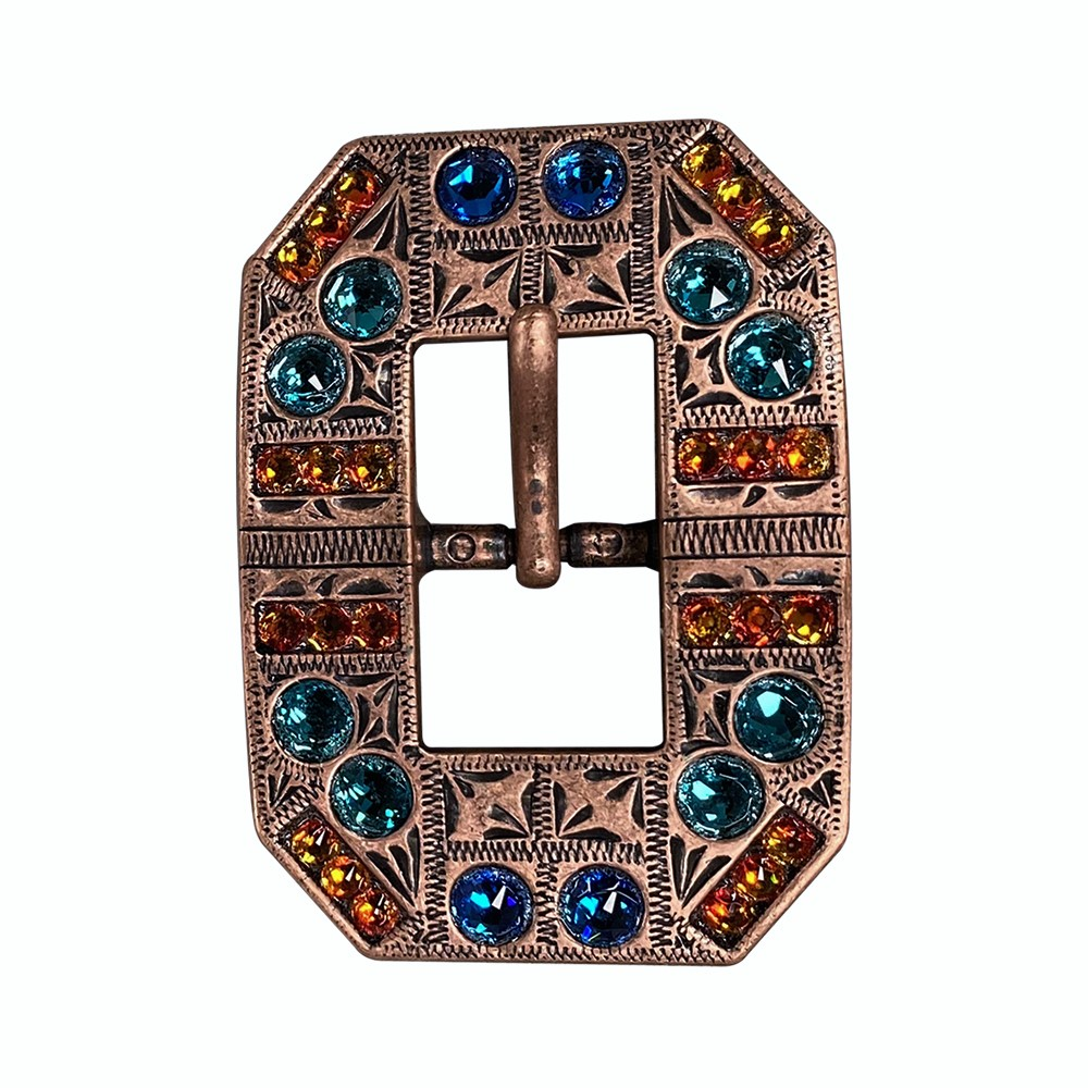Copper Capri - Fire Opal - Teal - Crystal Conchos Sizes from 1&quot;-3&quot; and Buckles