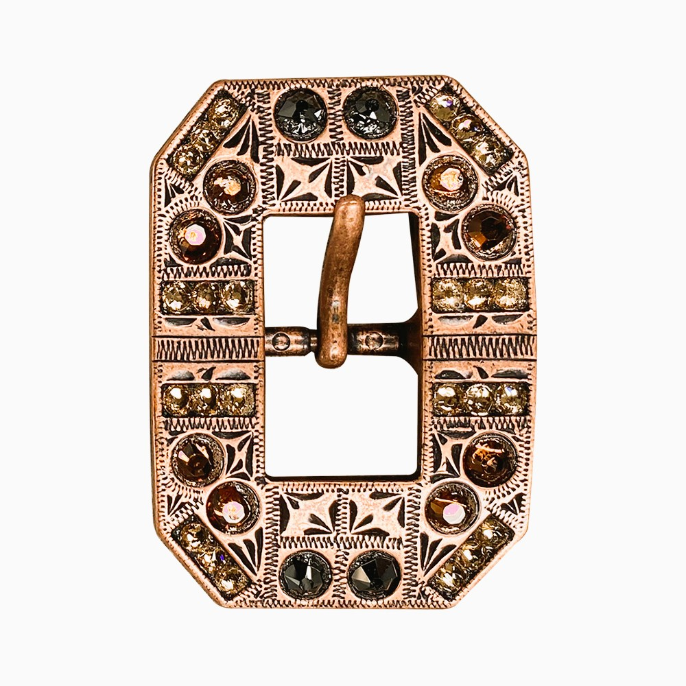 Copper Jet - Champagne - Topaz - Crystal Conchos Sizes from 1&quot;-3&quot; and Buckles