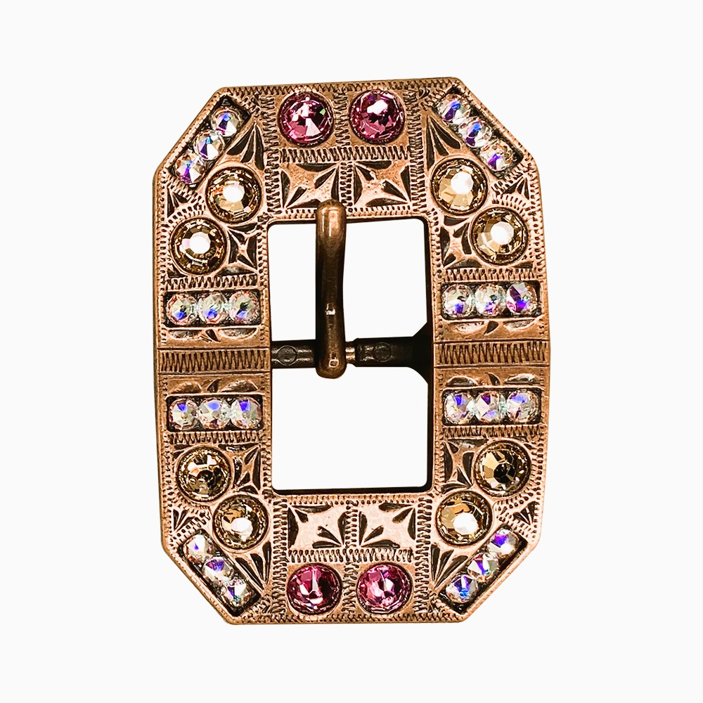 Copper Pink - AB - Champagne - Crystal Conchos Sizes from 1&quot;-3&quot; and Buckles