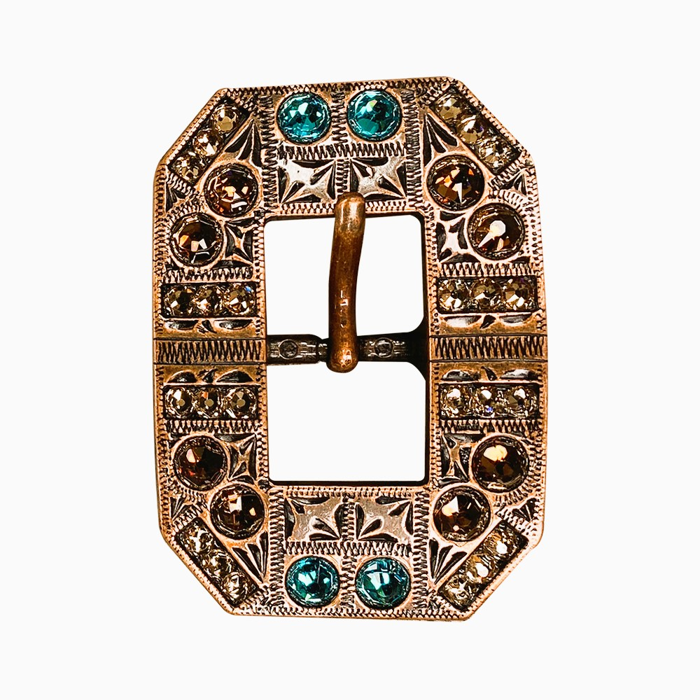 Copper Teal - Champagne - Topaz - Crystal Conchos Sizes from 1&quot;-3&quot; and Buckles