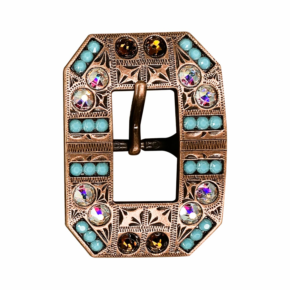 Copper Topaz - Turquoise - AB - Crystal Conchos Sizes from 1&quot;-3&quot; and Buckles