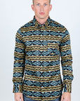 Men’s Legendary Aztec Cotton Spandex Modern Fit shirt - Black