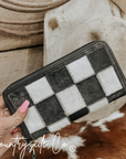 Stockyard Checkered Cowhide Wallet by Countryside Co.