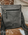 Stockyard Checkered Cowhide Fringe Purse by Countryside Co.