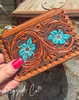 Tooled Leather Pouch, Bag Organizer