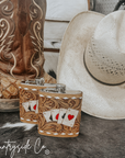 Gambler Tooled  Leather Flask by Countryside Co.