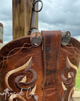 Boot Stitch Oval Earrings