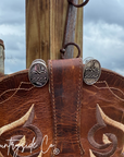 Boot Stitch Oval Earrings