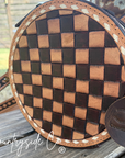 Tribeca Leather Checkered Canteen Purse