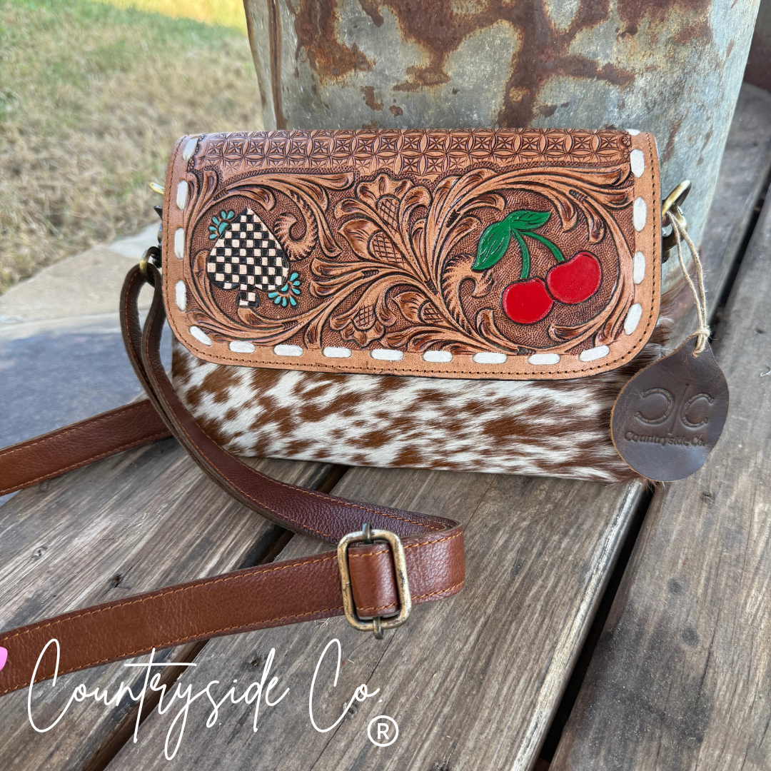 Lucky Charm Leather and Cowhide Purse