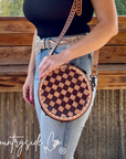 Tribeca Leather Checkered Canteen Purse