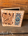 Beaded Cross Leather Men's Wallet
