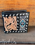 Beaded Cross Leather Men's Wallet