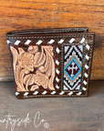 Beaded Cross Leather Men's Wallet