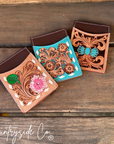 Tooled Leather Credit Card Holder