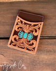 Tooled Leather Credit Card Holder