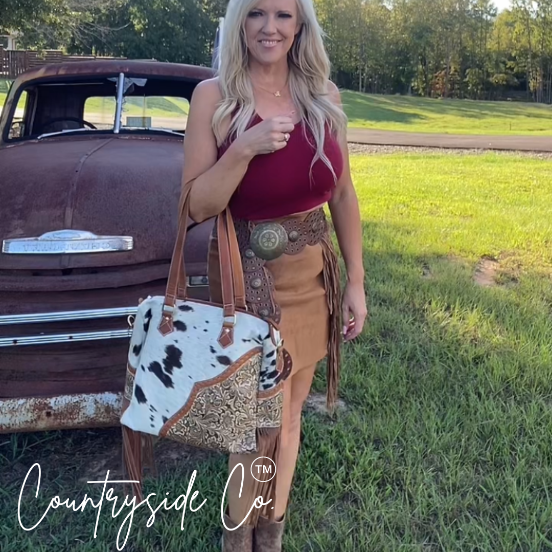 Laramie Cowhide Tooled Leather Concealed Carry Bag, Summer Edition Limited Made